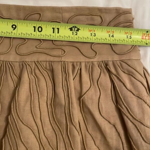Diane Von Furstenberg DVF PAQUERITA Linen Mini Skirt Womens Size 8 Beige Tan - Picture 5 of 10